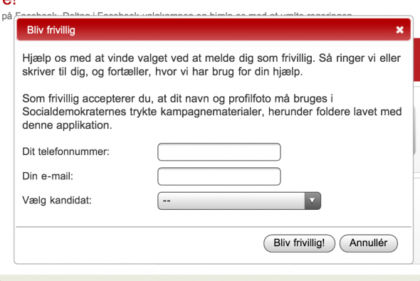 Bliv frivillig funktionen Bliv frivillig funktionen